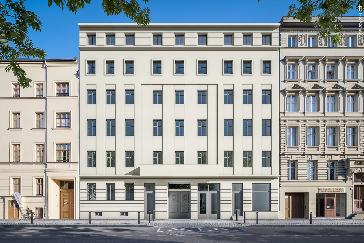 Foto01 Greifswalder Straße Prenzlauer Berg Altbau Sanierung Außenansicht Fassade Buero Labs von Helmolt Architekt Berlin Falkensee