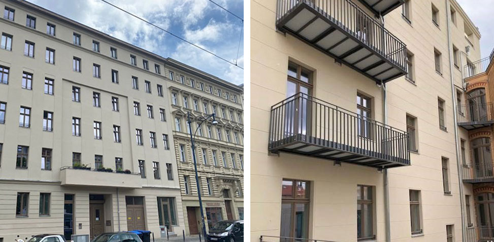 Foto02 05 Greifswalder Straße Prenzlauer Berg Altbau Sanierung Außenansicht Fassade Buero Labs von Helmolt Architekt Berlin Falkensee