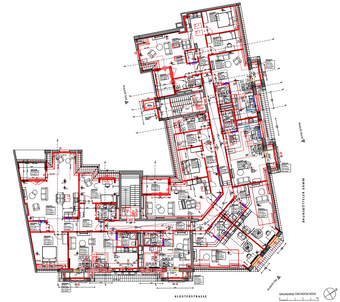 Dachgeschossausbau Mehrfamilienhaus Berlin BUNSBÜTTELER DAMM Büro Labs von Helmolt Architekt Berlin Falkensee Kremmen